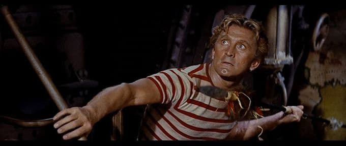 kirk douglas in 20000 leagues under the sea, a family movie on disney plus