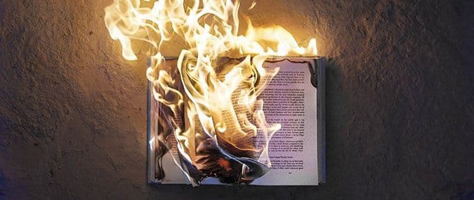 banned book being burned
