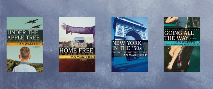 dan wakefield book covers on grey textured background