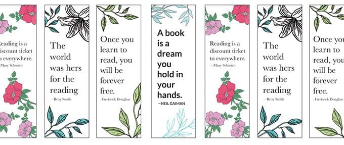 free printable bookmarks