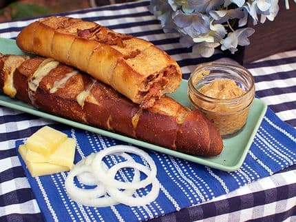 James Beard’s Stuffed Bread on the Grill