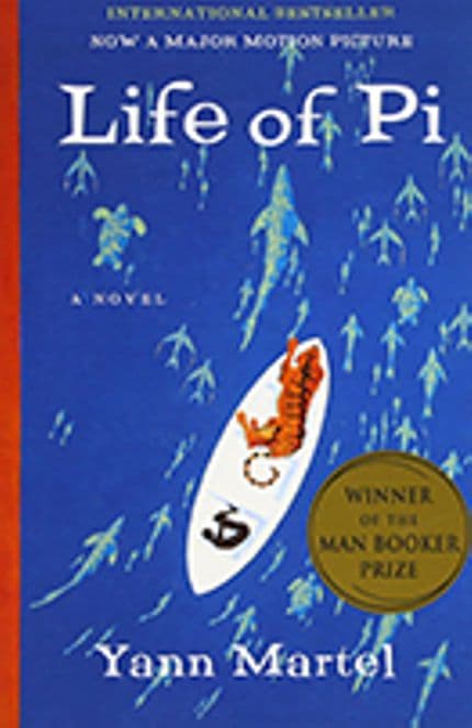 Book cover of Life of Pi by Yann Martel, a modern classic and good book for high school students.